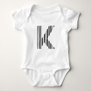 BUCHSTABE K BARCODE Erstes Initial Barcode-Muster Baby Strampler