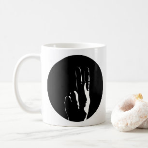 Buchstabe K in Zeichensprache Kaffeetasse