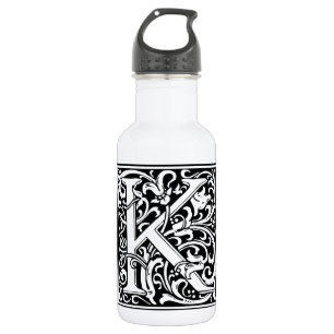 Buchstabe K Mittelalterliche Monogramm-Kunst Art N Edelstahlflasche