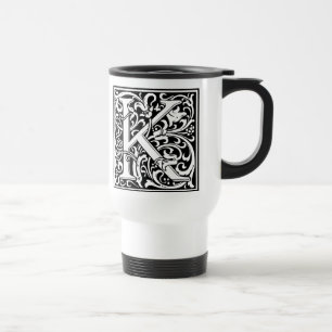 Buchstabe K Mittelalterliche Monogramm-Kunst Art N Reisebecher