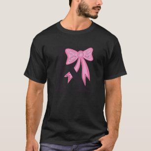 Buchstabe K Monogramm Initial mit rosa Schleife fü T-Shirt
