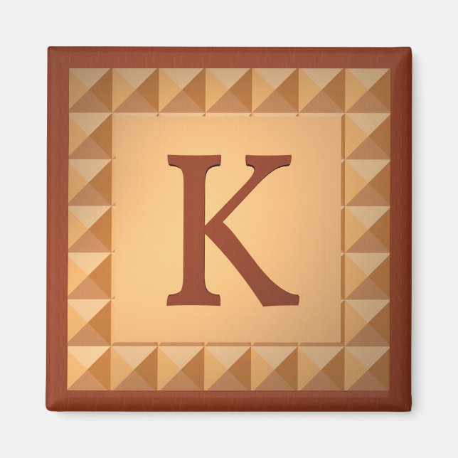 Buchstabe K: Parquetrie-Holzaussehen, Ursprünglich Magnet (Vorne)