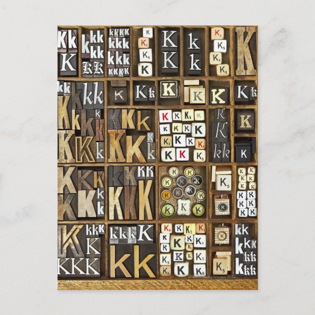 Buchstabe K Postkarte (Vorderseite)