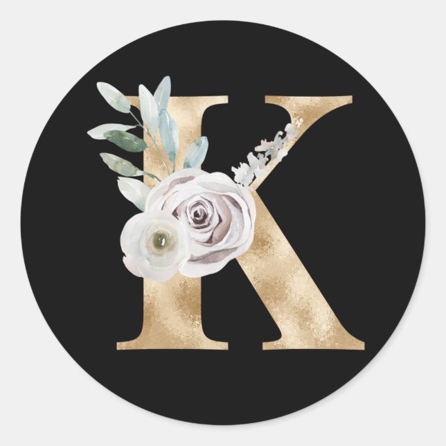 Buchstabe K Runder Aufkleber (Vorderseite)
