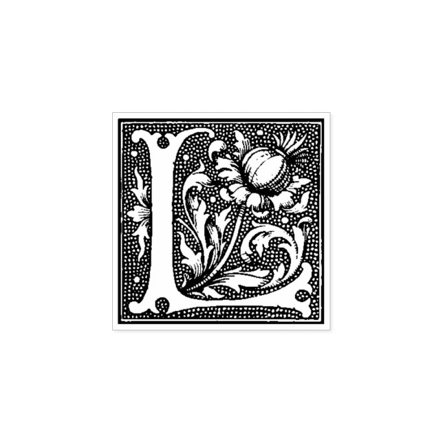 Buchstabe L Erster Brief Gummistempel (Prägung)