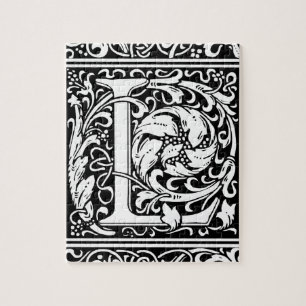 Buchstabe L Mittelalterliche Monogramm-Kunst Art N