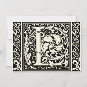 Buchstabe L Mittelalterliche Monogramm-Kunst Art N Einladung