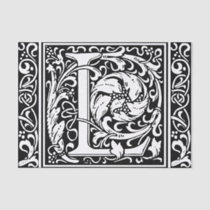 Buchstabe L Mittelalterliche Monogramm-Kunst Art N Seidenpapier