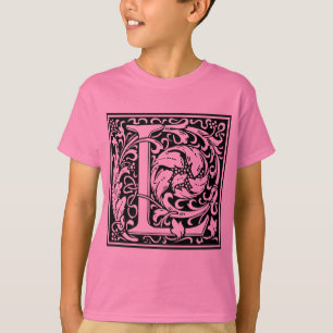 Buchstabe L Mittelalterliche Monogramm-Kunst Art N T-Shirt