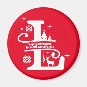 Buchstabe L Monogramm Anfangsbuchstabe Familiennam Magnet