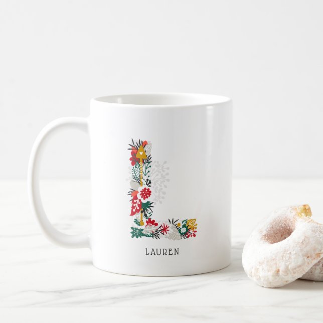 Buchstabe L | Monogramm-I-Tasse für den Blasenbrie Kaffeetasse (Mit Donut)