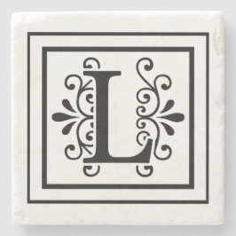 Buchstabe L Monogramm-Stein-Untersetzer Steinuntersetzer