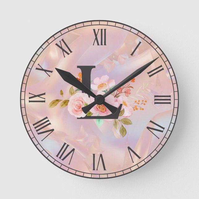 Buchstabe L Runde Wanduhr (Vorderseite)
