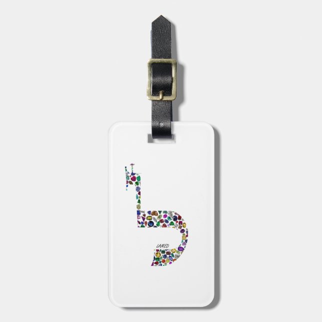 Buchstabe 'LAMED' Gepäckanhänger (Vorderseite vertikal)