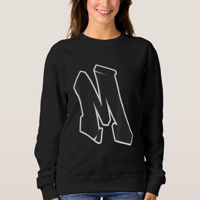 Buchstabe M Graffiti Sweatshirt (Vorderseite)