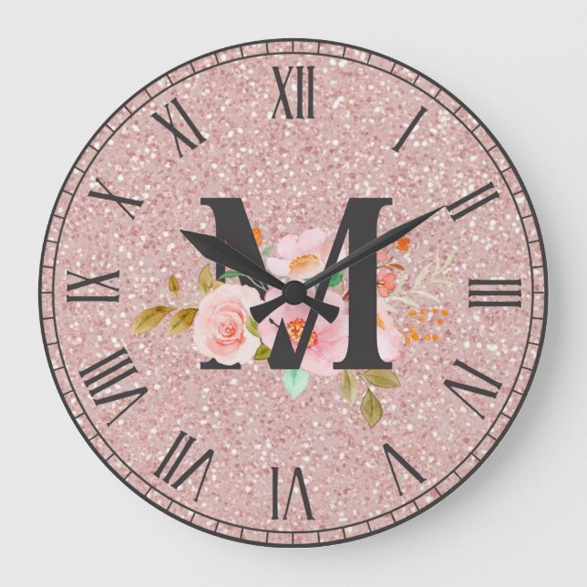 Buchstabe M Große Wanduhr (Vorderseite)