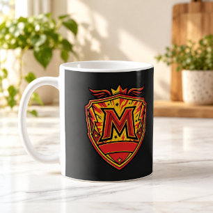 Buchstabe M Held-Krone-Schild-Monogramm-Tasse Kaffeetasse