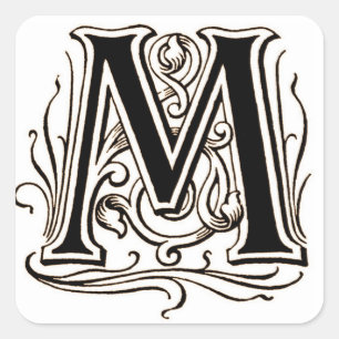 Buchstabe "M" in Braun - Aufkleber