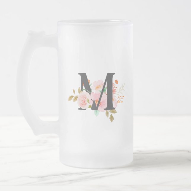 Buchstabe M Mattglas Bierglas (Links)