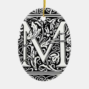 Buchstabe M Mittelalterliche Monogramm-Kunst im Ju Keramik Ornament
