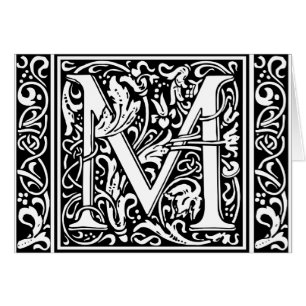 Buchstabe M Mittelalterliche Monogramm-Kunst Nouve