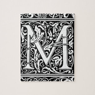 Buchstabe M Mittelalterliche Monogramm-Kunst Nouve