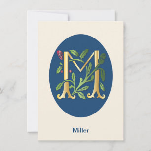 Buchstabe M Monogramm Fleur de lis Einladung