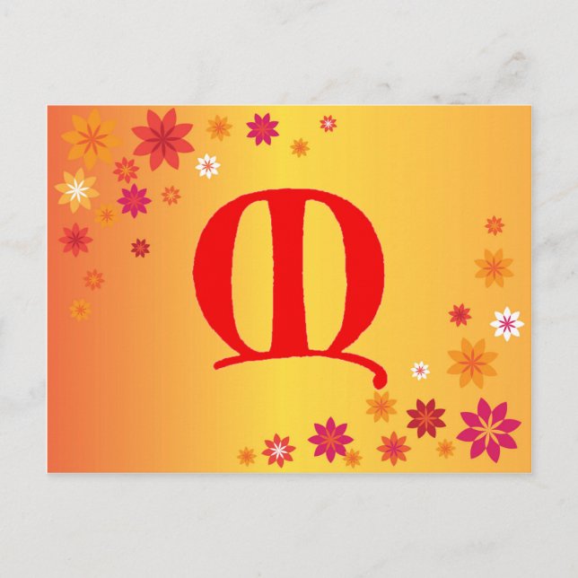 Buchstabe M Postkarte (Vorderseite)