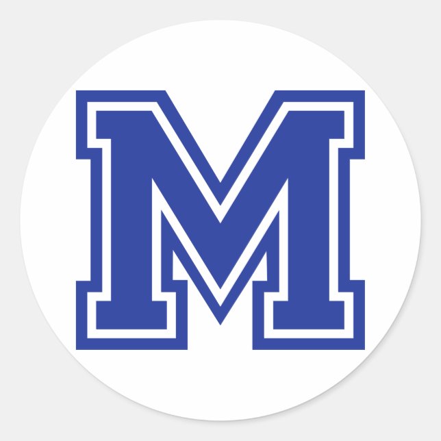 Buchstabe M Runder Aufkleber (Vorderseite)