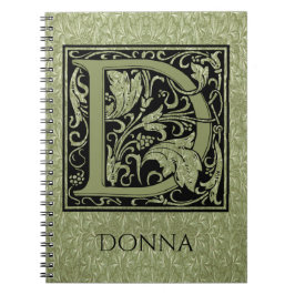 Buchstabe-Monogramm des Buchstabe-D erstes Notizblock