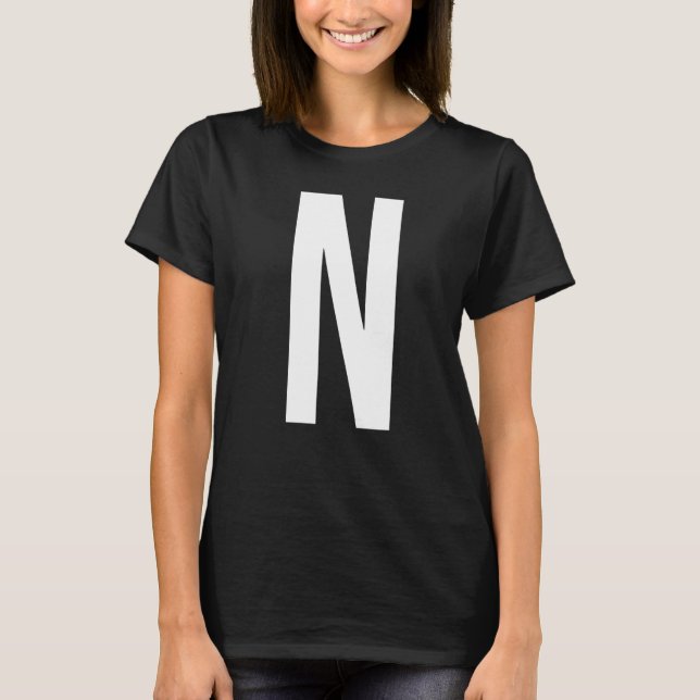 BUCHSTABE N ALPHABET MONOGRAMM INITIALE T-Shirt (Vorderseite)