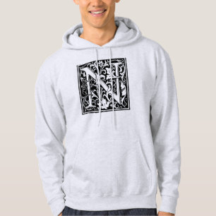 Buchstabe N Mittelalterliche Monogramm-Kunst Art N Hoodie
