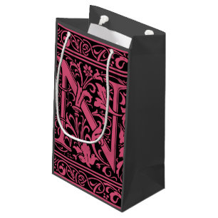 Buchstabe N Mittelalterliche Monogramm-Kunst Art N Kleine Geschenktüte