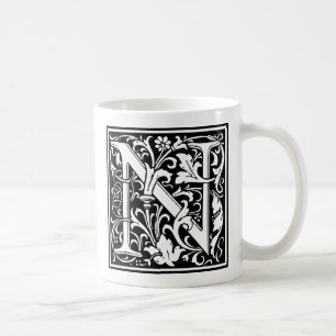 Buchstabe N Mittelalterliche Monogramm-Kunst Neue Kaffeetasse