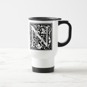Buchstabe N Mittelalterliche Monogramm-Kunst Neue Reisebecher