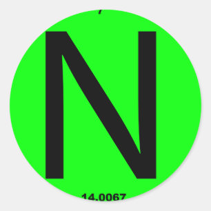 Buchstabe N Periodensystem Runder Aufkleber