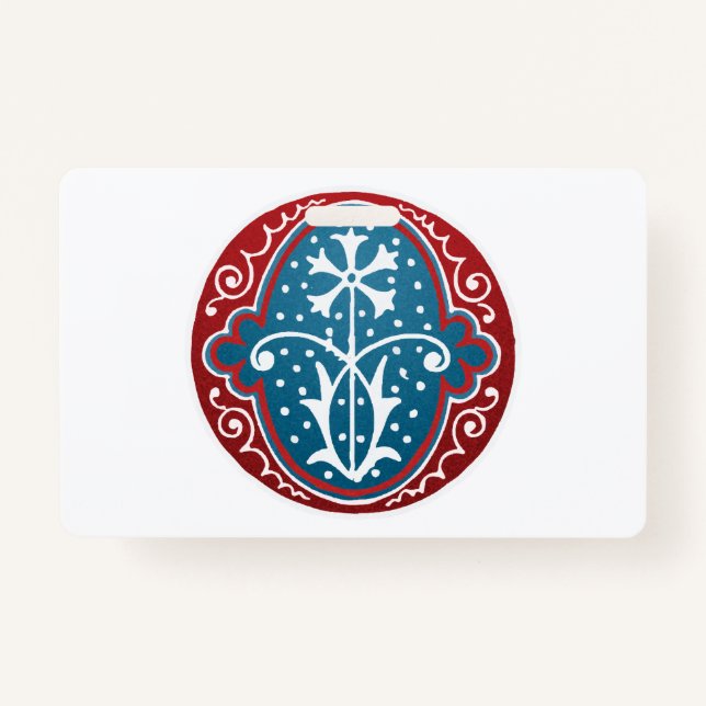 Buchstabe "O" Elegant bestickt Ausweis (Vorderseite)