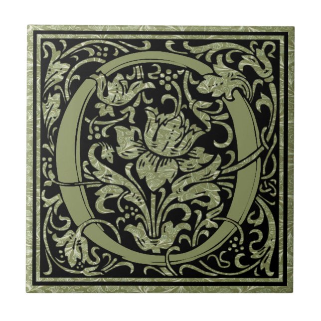 Buchstabe O Erster Buchstabe Monogramm Fliese (Vorderseite)