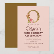 Buchstabe O Gold Monogramm Blush Rosa Rosen