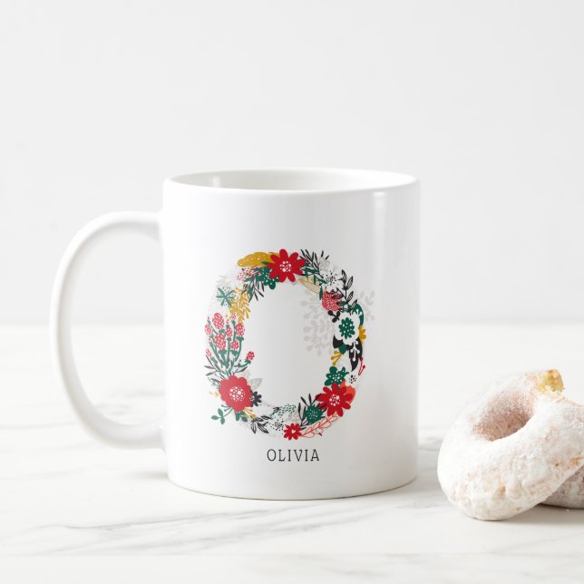 Buchstabe O | Monogramm-I-Tasse für den Blasenbrie Kaffeetasse (Mit Donut)