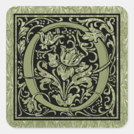 Buchstabe O Monogramm Quadratischer Aufkleber