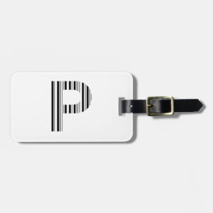BUCHSTABE P BAR CODE Erstes Anfangsbuchstaben-Barc Gepäckanhänger