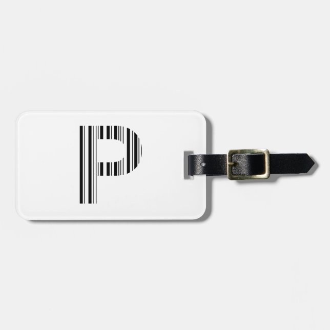 BUCHSTABE P BAR CODE Erstes Anfangsbuchstaben-Barc Gepäckanhänger (Vorderseite horizontal)