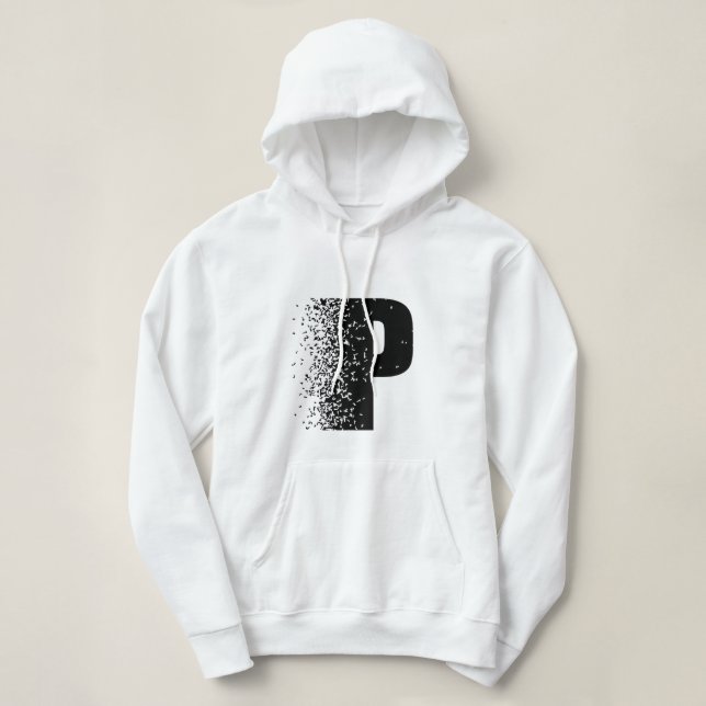Buchstabe P Desintegrations-Effekt Hoodie | Modern (Design vorne)