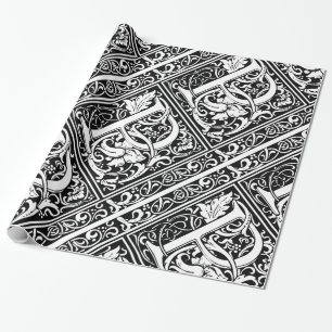 Buchstabe P Mittelalterliche Monogramm-Kunst Art N Geschenkpapier