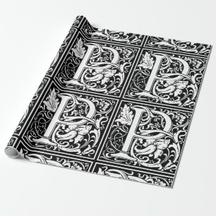 Buchstabe P Mittelalterliche Monogramm-Kunst Art N Geschenkpapier