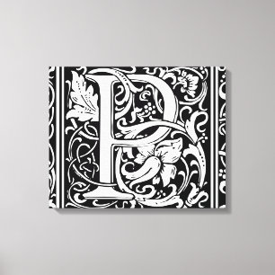 Buchstabe P Mittelalterliche Monogramm-Kunst Art N Leinwanddruck