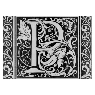 Buchstabe P Mittelalterliche Monogramm-Kunst Art N Schneidebrett