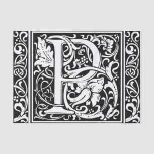 Buchstabe P Mittelalterliche Monogramm-Kunst Art N Seidenpapier