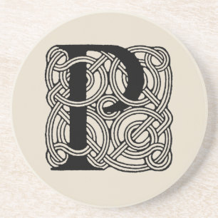 Buchstabe P Monogramm Vintage-Keltischer Knoten Dr Getränkeuntersetzer